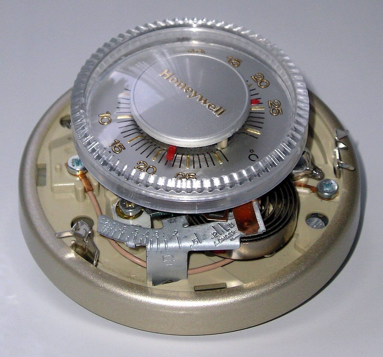 Honeywell thermostat for building (open).