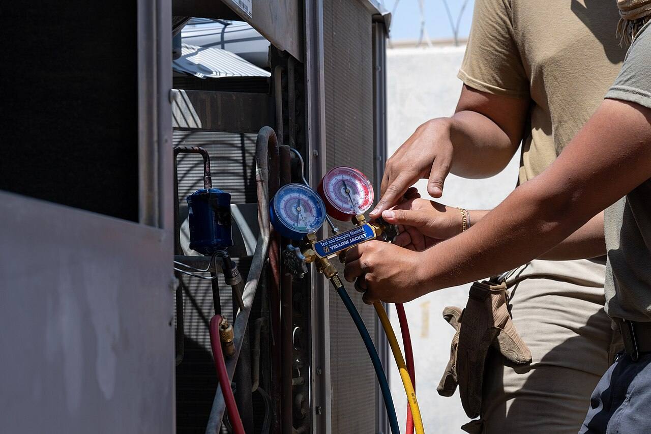 379th ECES HVAC technicians combat rising temperatures