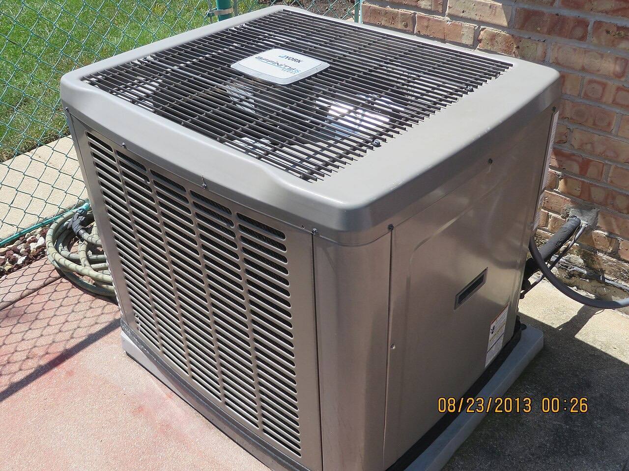 Condenser unit for central air conditioning for a house
